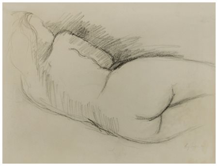 FRANZ BORGHESE Roma 1941 – Roma 2005 Senza titolo Carboncino su carta 30 x...