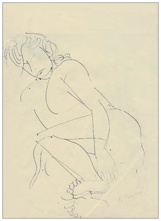 PERICLE FAZZINI Grottammare 1913 – Roma 1987 Senza titolo Penna biro su carta...
