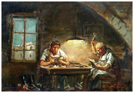 OVIDIO GRAGNOLI Grosseto 1893 – Firenze 1953 Senza titolo Olio su tavola 29,3...