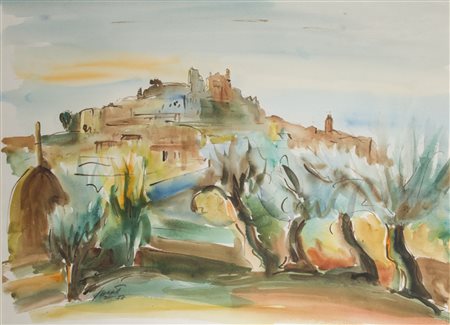 Alberto Susat (1898-1977) Scorcio di Canale di Tenno firma e data in basso a...