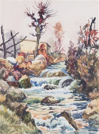 Piero Coelli (1893-1980) Ruscello firma e data in basso a sinistra acquerello...