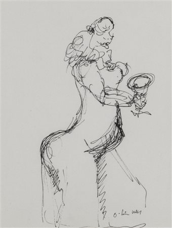 Othmar Winkler (1906-1999) Gorgoneia firma in basso a destra china su carta...