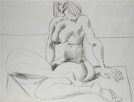 Riccardo Schweizer (1925-2004) Nudo femminile firma in basso a destra matita...
