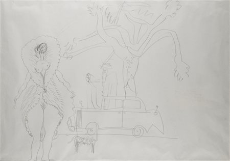 Riccardo Schweizer (1925-2004) Figure matita su carta cm 50x70 sul retro,...