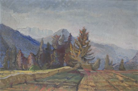 Diego Costa (1897-1979) Montagne mie – Ultimo sole sulle Dolomiti firma in...