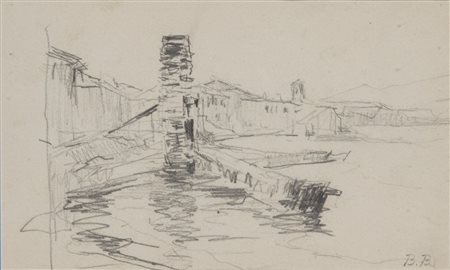 Bartolomeo Bezzi (1851-1923) Scorcio veronese (mulini a san Zeno, Verona) sul...