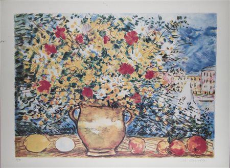 Michele Cascella (1892-1989) Vaso con fiori firma in basso a destra; numerato...