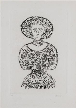 Massimo Campigli (1895-1971) Figura di donna firma in basso a destra; prova...