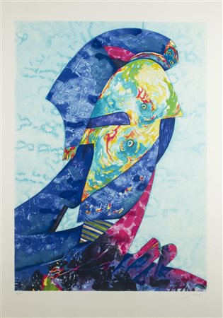 Gianni Dova (1925-1991) Nido sulle rocce firma in basso a destra; numerato...