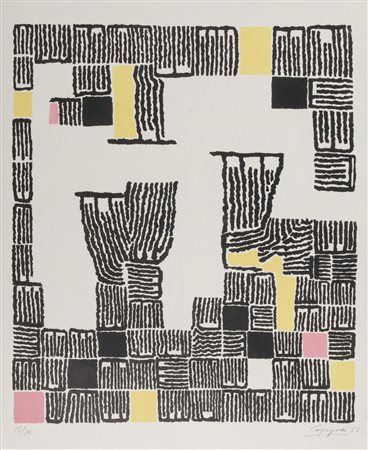 Giuseppe Capogrossi (1900-1972) Composizione firma e data in basso a destra;...