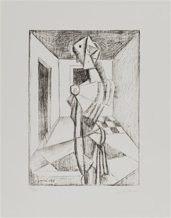 Carlo Carrà (1881-1966) Penelope firma e data in lastra in basso a sinistra;...