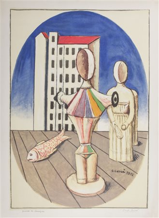 Carlo Carrà (1881-1966) L’ovale delle apparizioni firma e data in lastra in...