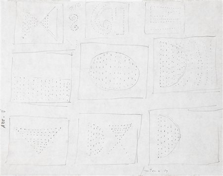 Lucio Fontana (1899-1968) Studio per Buchi firma e data in basso a destra; al...