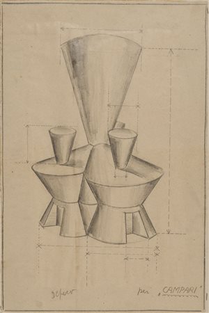 Fortunato Depero (1892-1960) Padiglione Campari firma in basso a sinistra;...