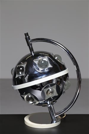 TORLASCO OSCAR Lampada da tavolo in metallo cromato, metallo laccato e vetro...