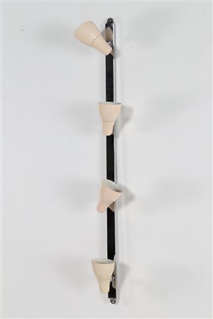 SARFATTI GINO (1912 - 1985) Applique a quattro luci in ottone cromato e...