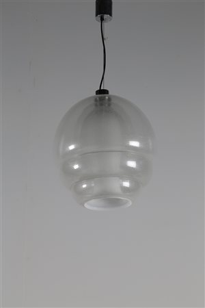 NASON CARLO (n. 1936) Lampada a sospensione in vetro opalino mod. medusa per...