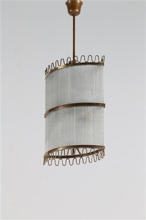 SCARPA CARLO (1906 - 1978) Lampadario in vetro di murano e ottone, Prod....