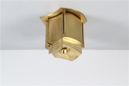 CECCHI MARZIO Importante lampada da soffitto in ottone, pezzo unico costruito...