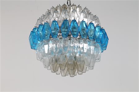 SCARPA CARLO (1906 - 1978) Lampadario serie poliedri, struttura in metallo e...