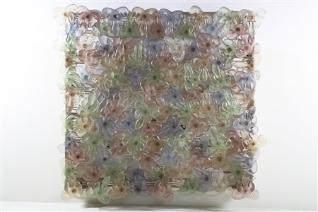 POLI FLAVIO (1900 - 1984) Grande Lampadario-plaffoniera composto da elementi...