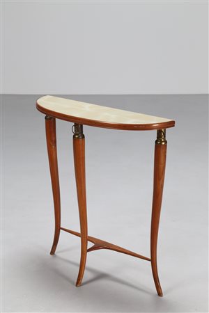 BUZZI FRANCO (n. 1912) Attrib. Consolle in acero con rifiniture in ottone e...