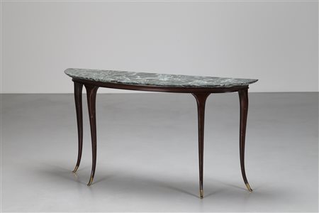 ULRICH GUGLIELMO Attrib. Elegante consolle in legno ebanizzato con piano in...