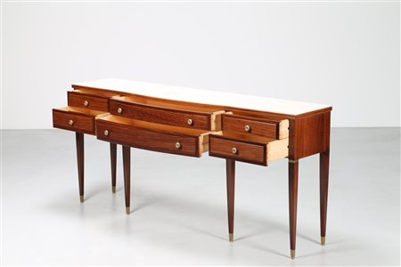 BUFFA PAOLO (1903 - 1970) Consolle grissinata in palissandro con piano in...