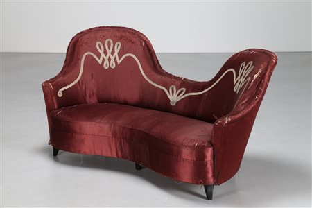 TEMPESTINI MAURIZIO (1908 - 1960) Divanetto due posti con schienale ansato,...