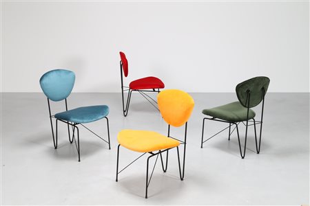 MORASSO VITTORIO Attrib. Lotto composto da n. 4 sedie struttura in tondino di...