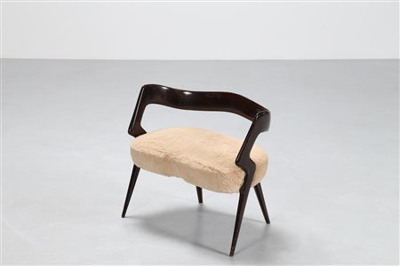 Battaini Giancesare Panchetta in legno ebanizzato e velluto, collezione L.B....