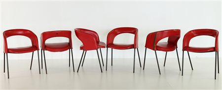 RINALDI GASTONE Poltroncine in tondino di metallo e sky modello P34, per...