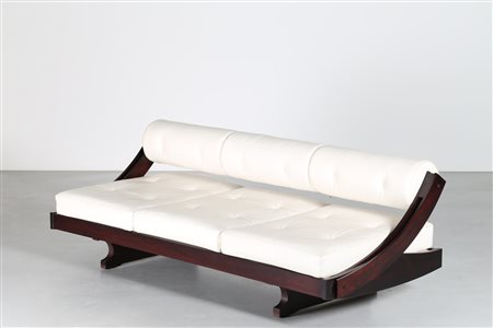 SONGIA GIANNI Divano letto mod. GS195 in skai e palissandro, prod. Sormani...