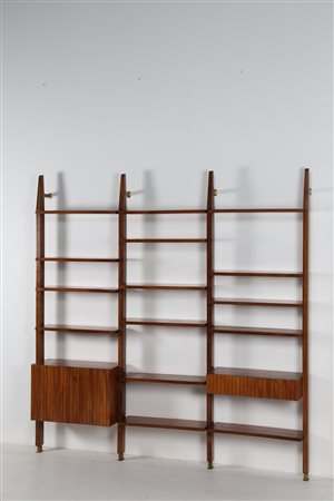 SPADOLINI PIERLUIGI (1922 - 2000) Libreria in noce, disegno dell'architetto,...