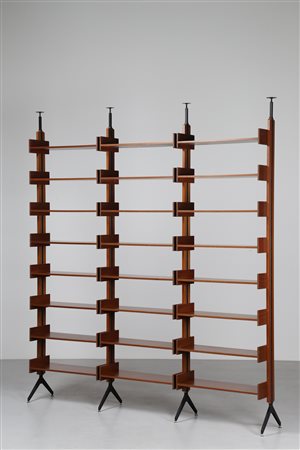 MANIFATTURA ITALIANA Libreria in legno metallo, 1950. Legno e metallo...