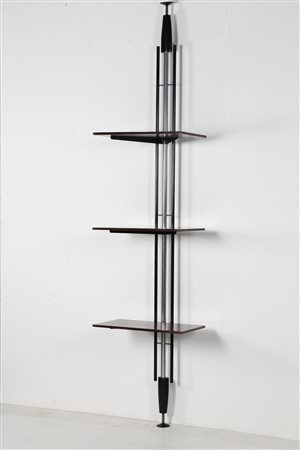 CARLO HAUNER (1927-1997) & MARTIN HESLER (1913-1977) Libreria in acciaio e...