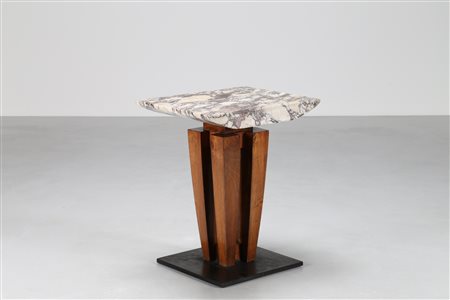 SPADOLINI PIERLUIGI (1922 - 2000) Tavolino Gueridon pezzo unico in noce...