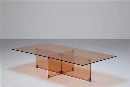 FONTANA ARTE Alla maniera di, tavolo in vetro e ottone, 1960 . vetro e ottone...