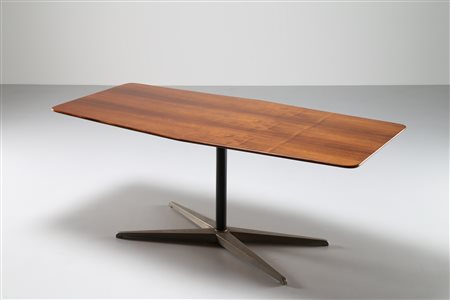 PONTI GIO' (1891 - 1979) Tavolo rettangolare in noce e metallo mod.Bt 201,...