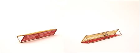 DI CIAULA FRANCESCA (n. 1960) Orecchino coll. G.Ferrè. 1984. Argento, nylon e...