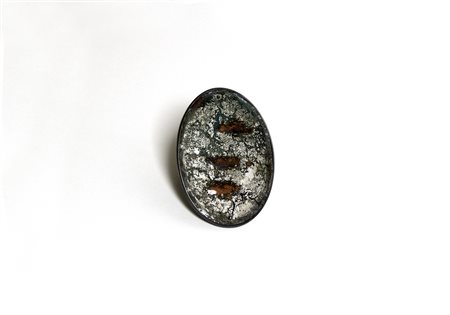 VISINTIN GRAZIANO Spilla. 2016. Argento, rame, smalto e foglia in argento. Cm...