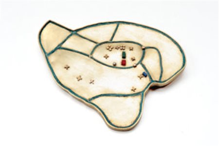 REVEANE PIERGIULIANO (n. 1943) Spilla Padova 1318. 2011. Oro giallo, verde e...