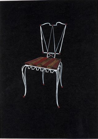 VINICIO PALADINI Mosca 1902 - Roma 1971 BOZZETTO DI SEDIA PER GIARDINO, 1950...