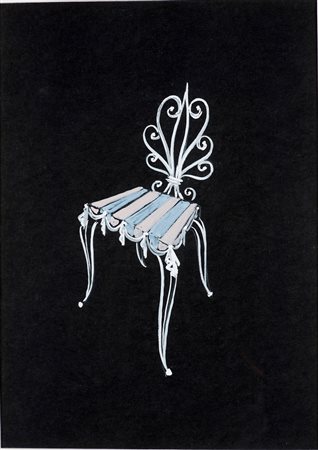 VINICIO PALADINI Mosca 1902 - Roma 1971 BOZZETTO DI SEDIA PER GIARDINO, 1950...