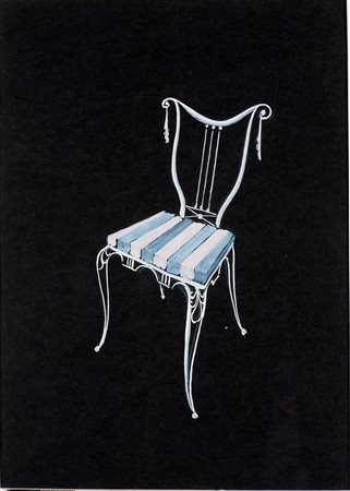 VINICIO PALADINI Mosca 1902 - Roma 1971 BOZZETTO DI SEDIA PER GIARDINO, 1950...