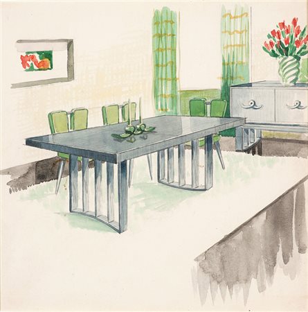 VINICIO PALADINI Mosca 1902 - Roma 1971 BOZZETTO DI MOBILI E ARREDAMENTO...