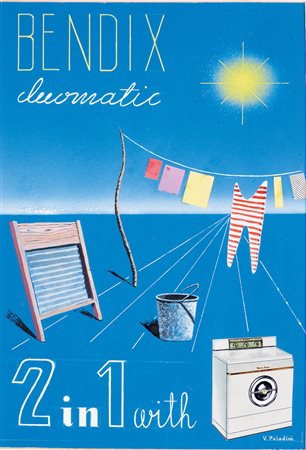 VINICIO PALADINI Mosca 1902 - Roma 1971 COMPOSIZIONE PUBBLICITARIA BENDIX,...