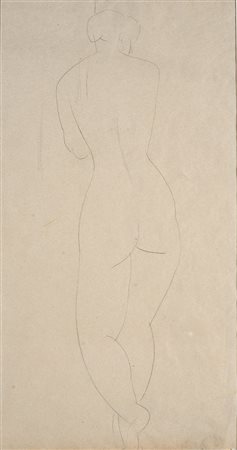 AMEDEO MODIGLIANI Livorno 1884 – Parigi 1920 NUDO FEMMINILE DI SCHIENA matita...