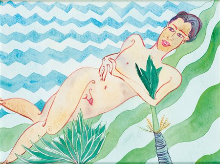 LUIGI ONTANI Grizzana Morandi (Bo) 1943 TAPROBANATO NUDO, 1990 acquarello su...