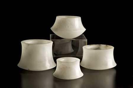 LOTTO DI 04 VASI IN ALABASTRO, TORNITO E DISEGNATI PER LA SOCIETÀ ARTIERI DI...